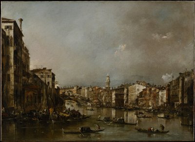 Blick auf den Canal Grande in Richtung Rialto, ca. 1785 von Francesco Guardi